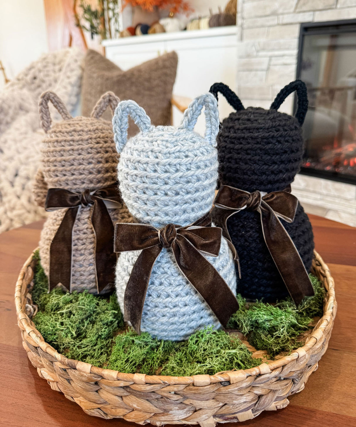 Rustic Farmhouse Crochet Ami Cats