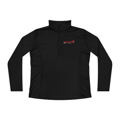 Ladies Mary Maxim Quarter-Zip Pullover - Red Logo