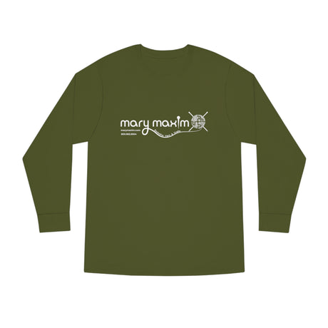 Mary Maxim Long Sleeve Tee - White & Black Logo - Unisex