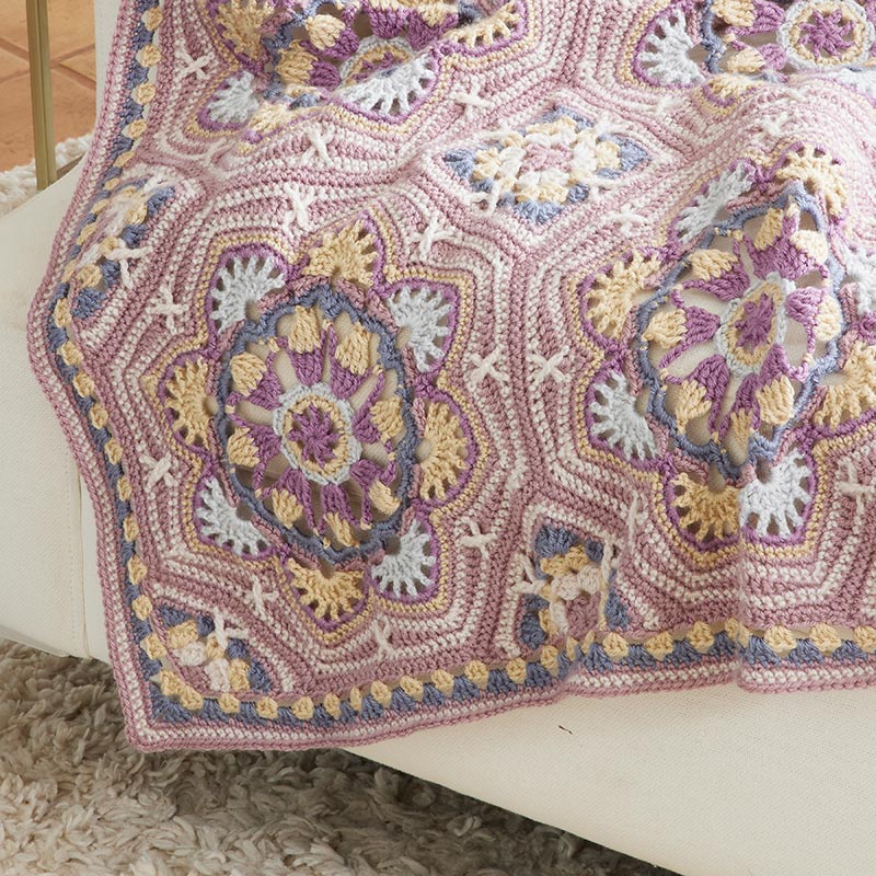 Persian Tiles Throw (Mary Maxim Mellowspun DK)