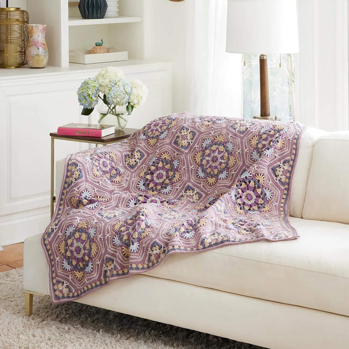 Persian Tiles Throw (Mary Maxim Mellowspun DK)