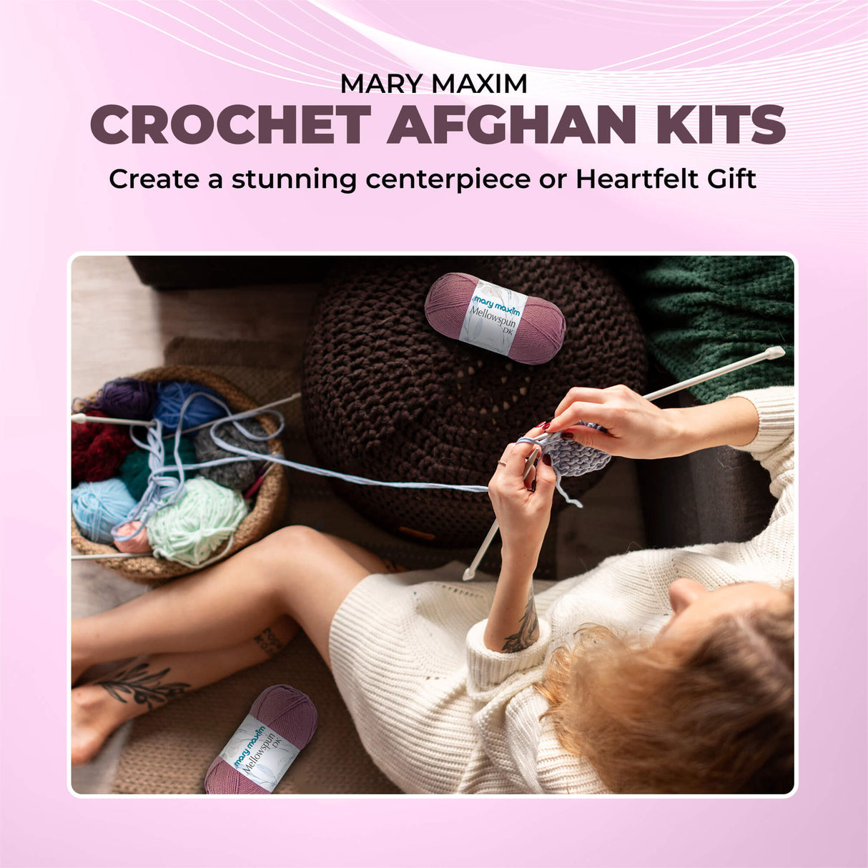 Persian Tiles Throw (Mary Maxim Mellowspun DK)