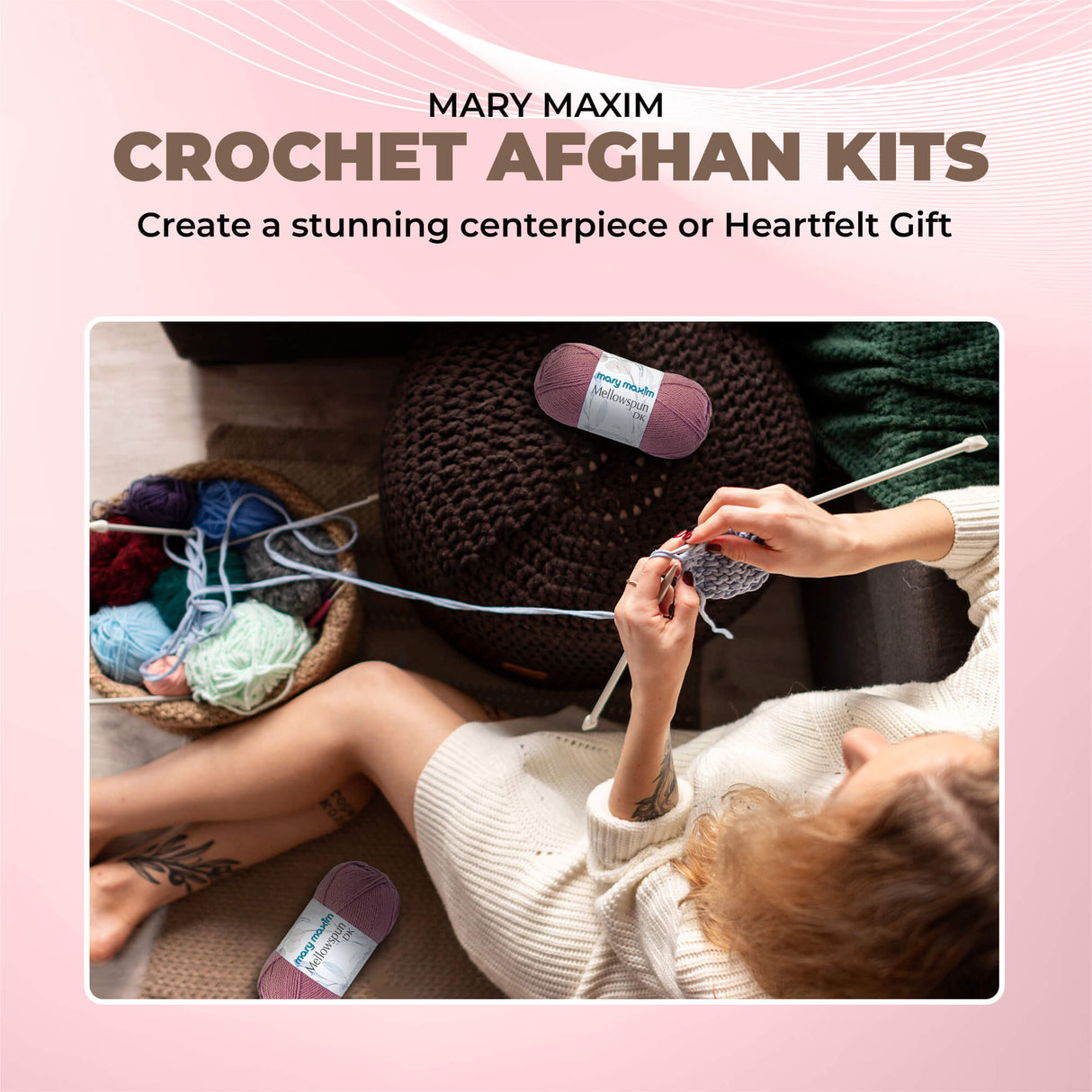 Persian Tiles Throw (Mary Maxim Mellowspun DK)