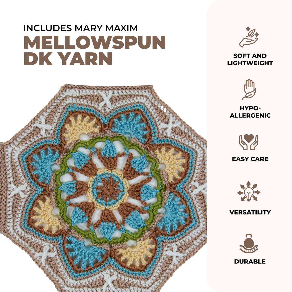 Persian Tiles Throw (Mary Maxim Mellowspun DK)